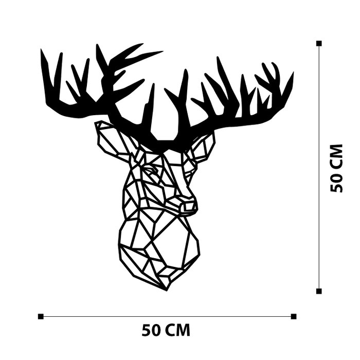 Wallity Deer Metal Decor Negro